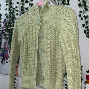 GAP Women's Button-Up Cardigan - Light Green